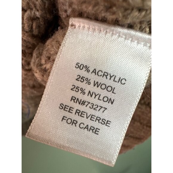 Sonoma Women’s L Tan Cable Knit Sweater Cozy Classic Preppy Fall Winter Neutral - Picture 3 of 7